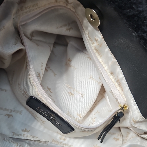 Juicy Couture Women's Black In The Mix Double Handle Faux Fur Crossbody - Picture 10 of 13